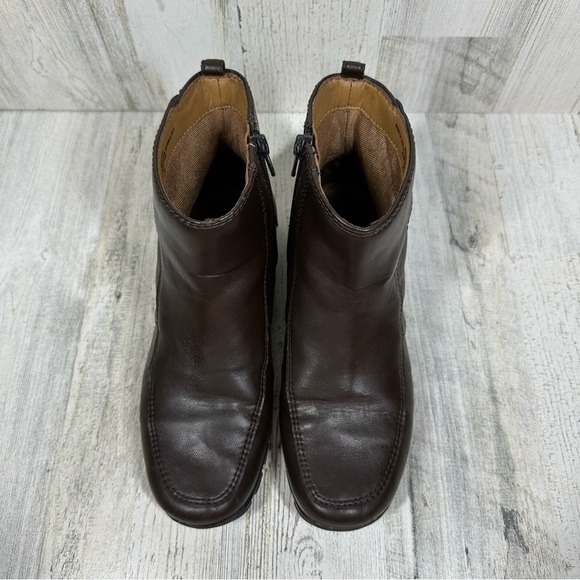 Easy Spirit Esactout Brown Leather Ankle Boots with Side Button Detail #321 - Picture 3 of 13